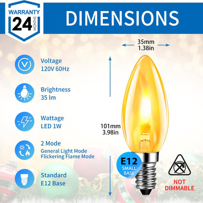 ANWIO Flicker Flame Light Bulbs E12 Base for Indoor & Outdoor Decor 2 Pack 🍁 All In One Marketplace Canada