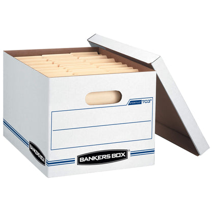 Bankers Box Stor/File Basic-Duty Storage Boxes, 6 Pack (70325),White/Blue - Available at All In One Marketplace Canada