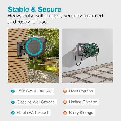 Gardena 18630-37.000.00 115 ft. Wall-Mounted Auto-Retractable Hose Reel, Frost-Proof, RollControl Technology for Safe and Slow retraction, 1/2" Hose, Made in Europe 🍁 All In One Marketplace Canada