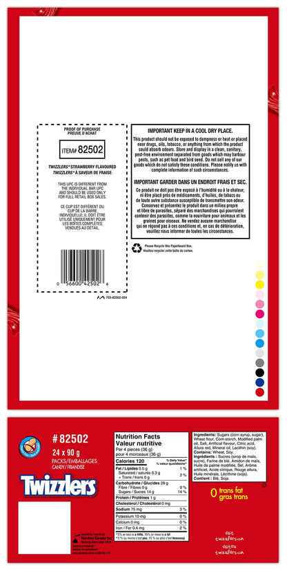 TWIZZLERS Strawberry Licorice Twists – 24 Pack Bulk Candy Box