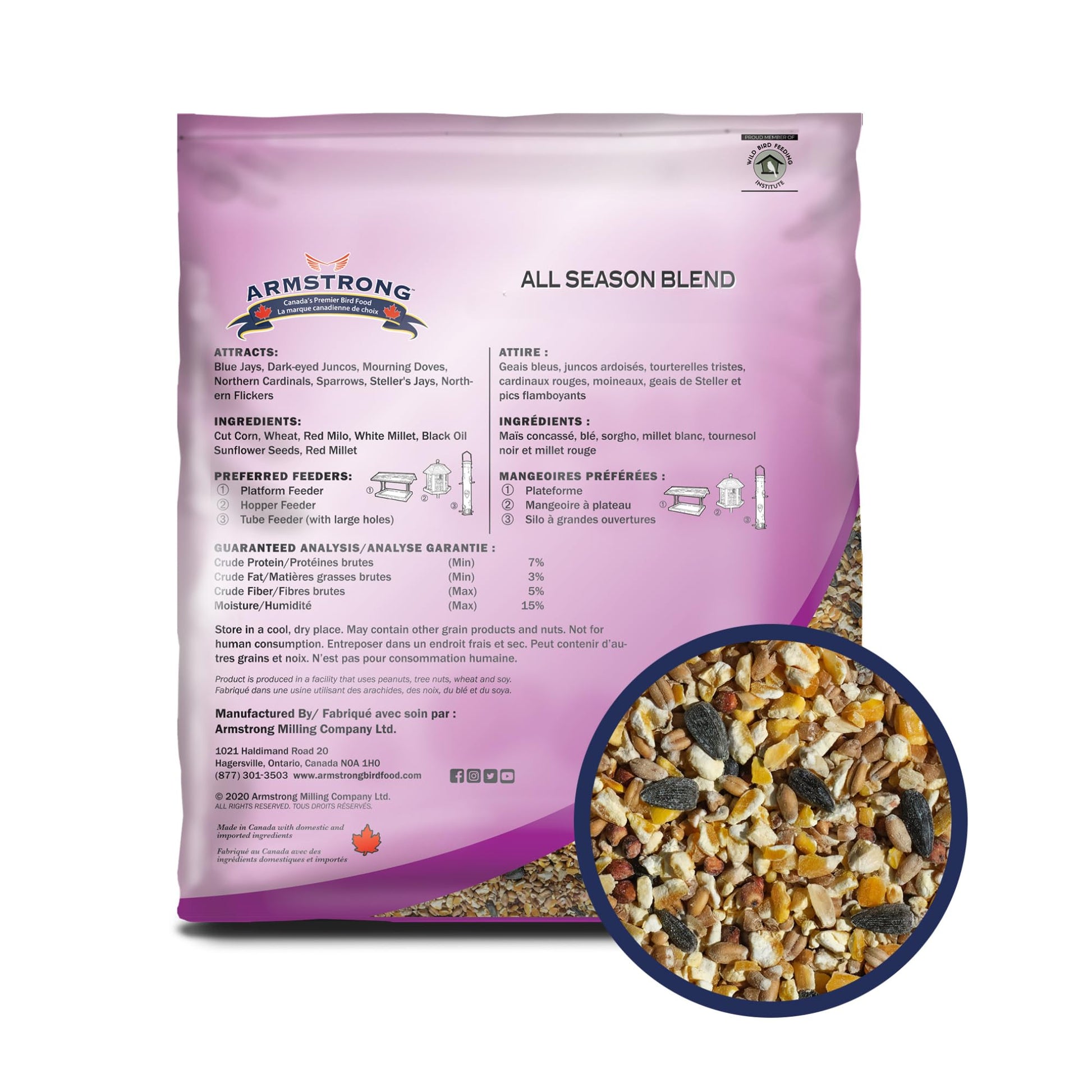 Armstrong All Season Blend, Premium Wild Bird Seed Mix, 4KG (8.8LB) Bag - Available at All In One Marketplace Canada