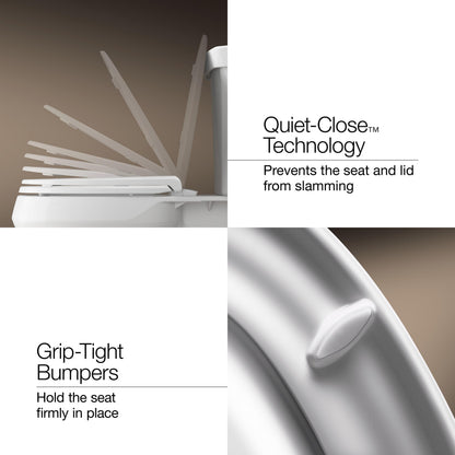 Kohler 4636-RL-0 Cachet ReadyLatch Quiet Close Elongated Toilet Seat, White Kohler