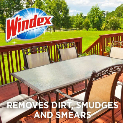 Windex Outdoor Window, Glass, and Patio Cleaner Refill, Streak-Free, Removes Dirt and Grime, Surface Cleaning Shine Spray, 3.8mL Windex