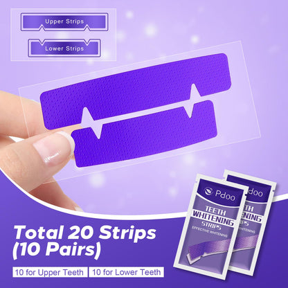 Purple Teeth Whitening Strip 20 Non-Slip Strips - Whitening for Teeth Sensitive, Professional Teeth Whitening Strips, Fast Remove Smoking, Coffee, Wine Stains, Teeth Whitening Kit Pack - Available at All In One Marketplace Canada