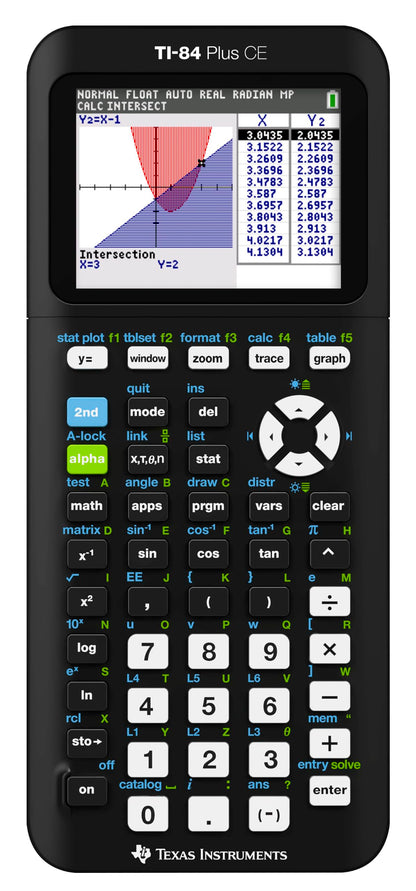 Texas Instruments TI-84 Plus CE Color Graphing Calculator, Black 7.5 Inch Texas Instruments