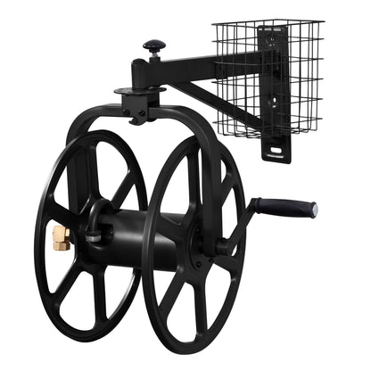 Liberty Garden 712-B Single Arm Navigator Multi-Directional Garden Hose Reel, Holds 125-Feet of, 5/8-Inch, Black, Height: 22.00", Width: 20.25", Depth: 18.6", Weight: 12.50 lbs Liberty Garden