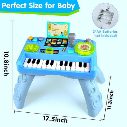 Baby DJ Table for Toddlers 1-3, Baby Musical Piano Toys 6-9-12-18 Months Toddler Learning DJ Mixing Table with Music & Light Educational Toy for 1 Year Old Boy Girl First Christmas Birthday Gift 🍁 All In One Marketplace Canada