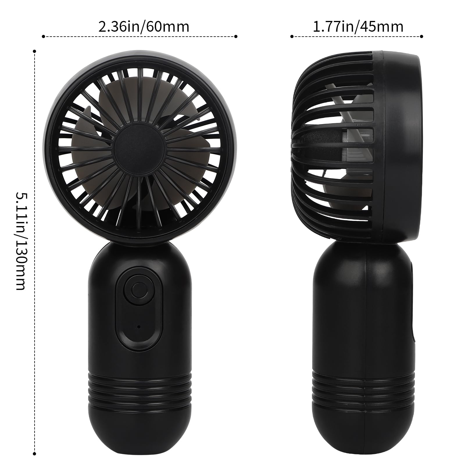 Ackdine Mini Portable Fan - Handheld Fan, 3 Pack USB Rechargeable Personal Fan, Battery Operated Lightweight Small Makeup/Pocket Fan with 3 Speeds For Stylish Girl Boys Women Men Office Outdoor Travel - Available at All In One Marketplace Canada