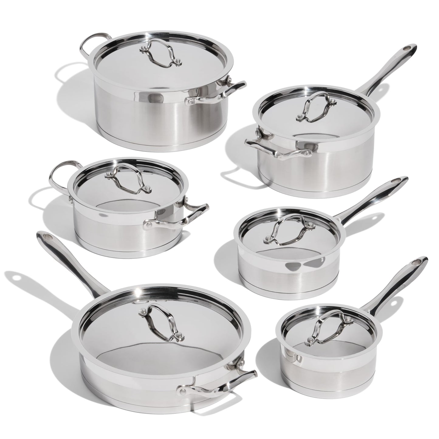 Lagostina Moderna 12-Piece Stainless Steel Cookware Set, Commercial Capsule Base, Induction Safe Pots and Pan Set Includes Saucepan, Casserole, Dutch Oven & Lids, Oven Safe up to 400°F / 204ºC 🍁 All In One Marketplace Canada Lagostina