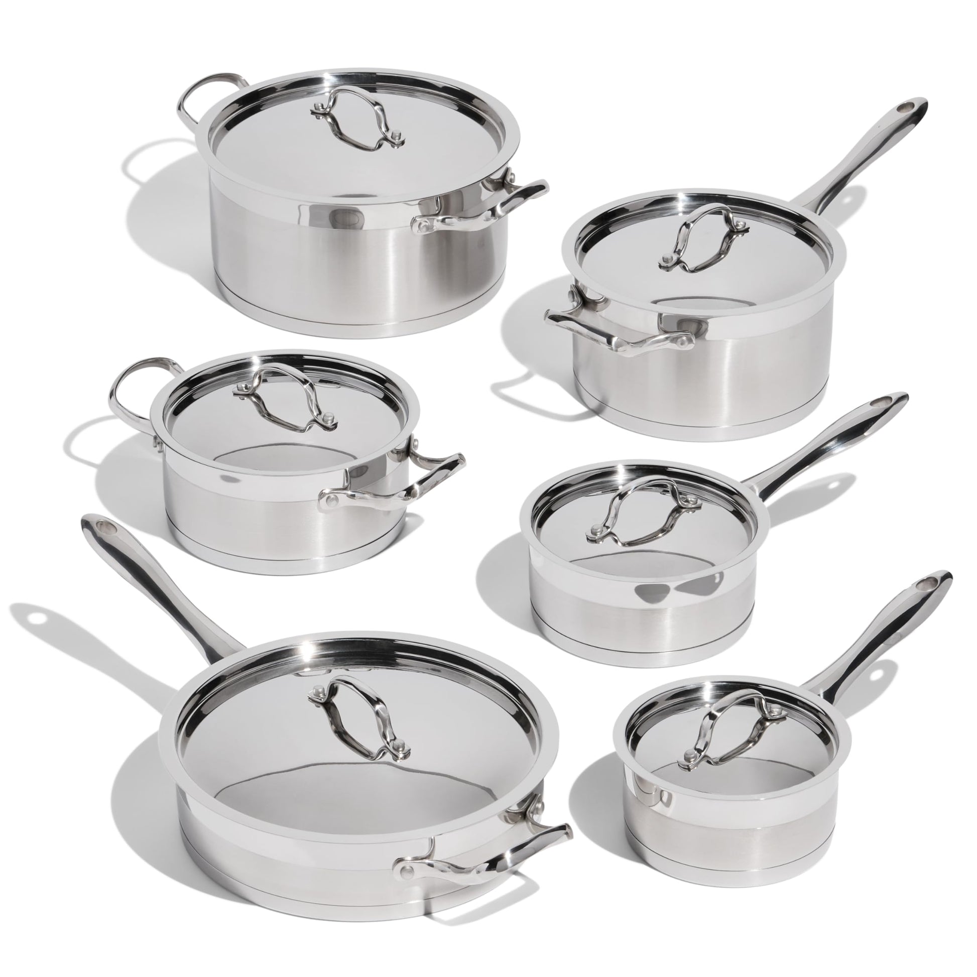 Lagostina Moderna 12-Piece Stainless Steel Cookware Set, Commercial Capsule Base, Induction Safe Pots and Pan Set Includes Saucepan, Casserole, Dutch Oven & Lids, Oven Safe up to 400°F / 204ºC 🍁 All In One Marketplace Canada Lagostina