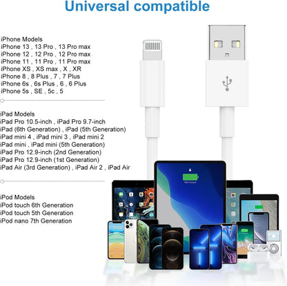 QZIIW 2 Pack [Apple MFI Certified],iPhone Fast Charger Cable 3 FT,USB to Lightning Cable 3 Foot Fast Charge Data Transfer 3 Feet Power Cord for iPhone 14 13 12 11 Pro Max Mini XR XS X 9 8 7Plus ipad - Available at All In One Marketplace Canada