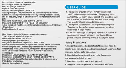 Pest Control Repeller, Plug-in Pest Control Repellent for Mouse, Insect, Cockroach, Mice, Spider, Bug, Ant, Mosquito, Rodent & Rats Indoor Use Repeller 6 Packs - Available at All In One Marketplace Canada
