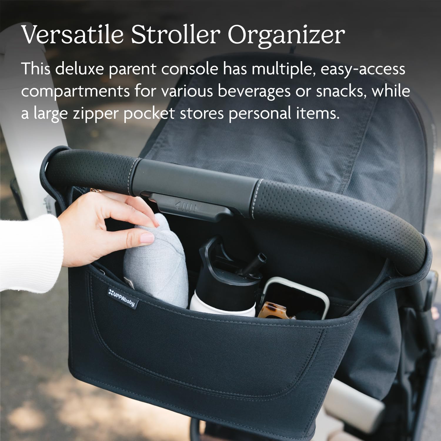 UPPAbaby Carry-All Parent Organizer/Fits on Vista, Cruz, Minu, Minu Duo, G-Series Strollers/Secure Zippered Pocket + Beverage Compartments UPPAbaby