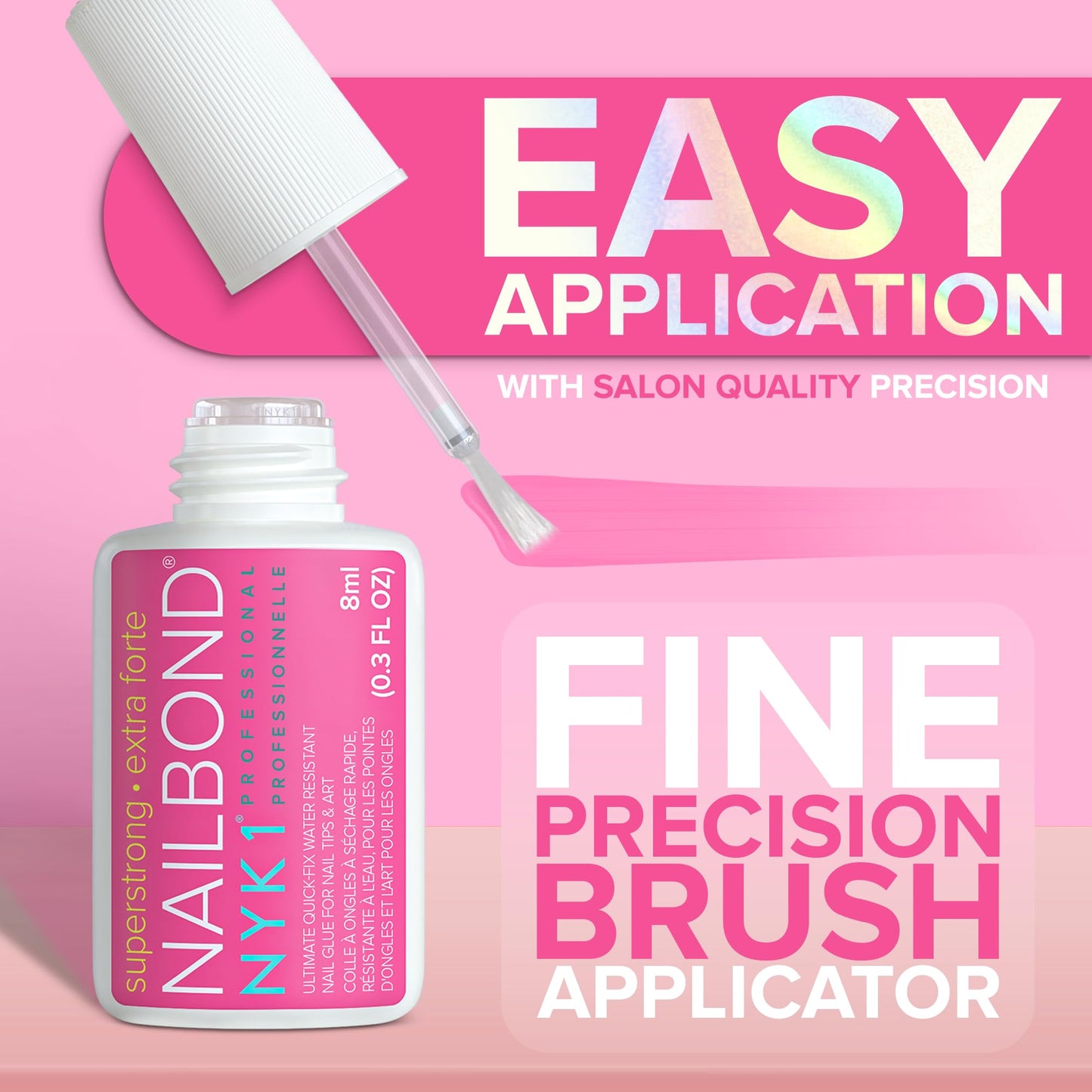 NYK1 Super Strong Nail Glue For Press On Nails, Nail Tips And Acrylic Nails (8ml) Nail Bond Brush On Nail Glue For Acrylics Glue On Nails And Fake Nails With Glue Brush for Stick On Nails Tips - Available at All In One Marketplace Canada