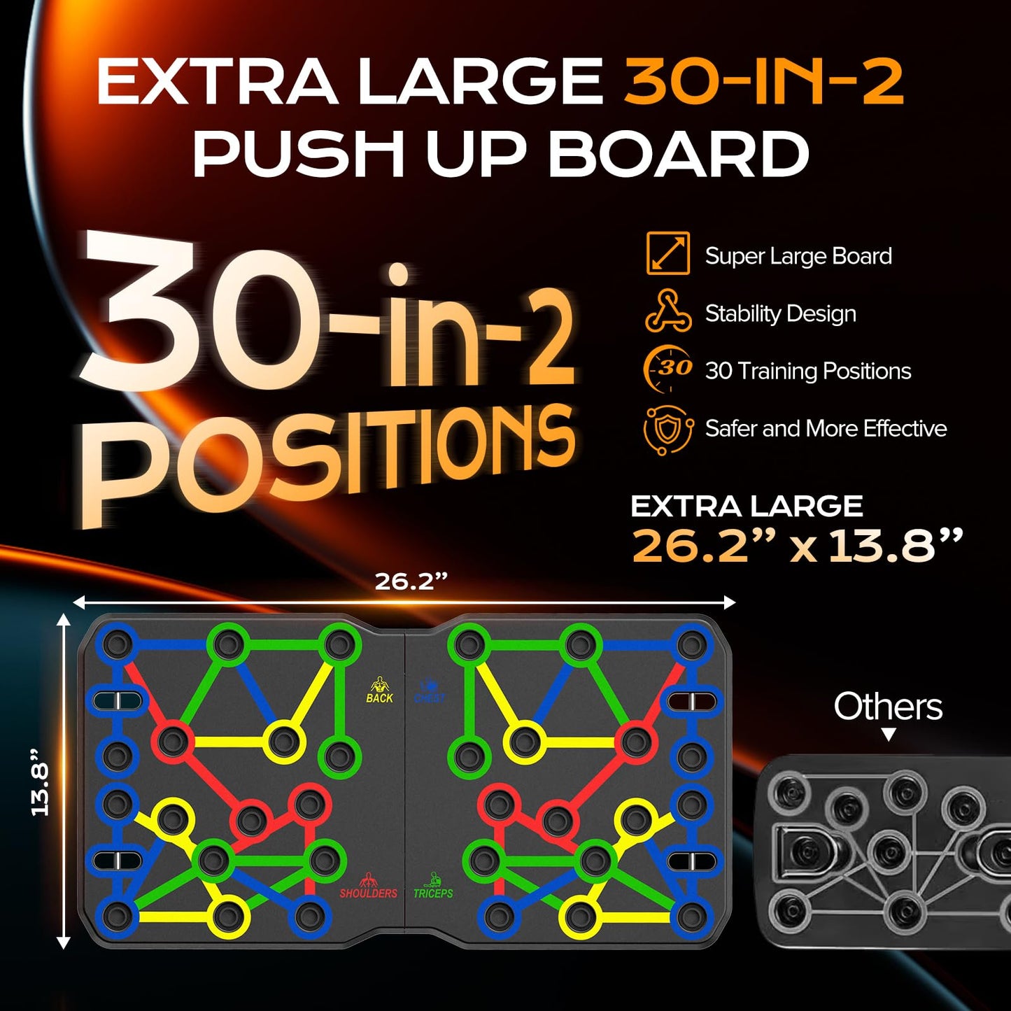 AERLANG Push Up Board-Large PushUps Portable Multi-Function Foldable Push Up Bar, Easy to Use Push up Handle Push Up Strength Training Push Up Stands Home Workout Equipment - Available at All In One Marketplace Canada
