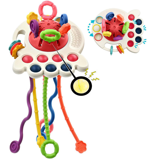Sensory Montessori Toys for Baby 18 Months, Toddler Travel Toys for 2 Year Old Boy Girl Birthday Gifts, Soft Pull String Fidget Educational Learning Bath Toys for 18 Months Infant Newborn - Available at All In One Marketplace Canada