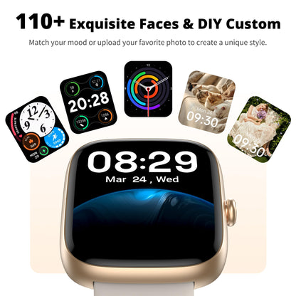 Fixwink Smart Watch for Women Ladies (Answer/Make Call), 1.83" HD Fitness Tracker with Heart Rate/SpO2/Sleep Monitor, Pedometer, 120+ Sport Modes, IP67 Waterproof, 7-Day Battery, for iOS Android