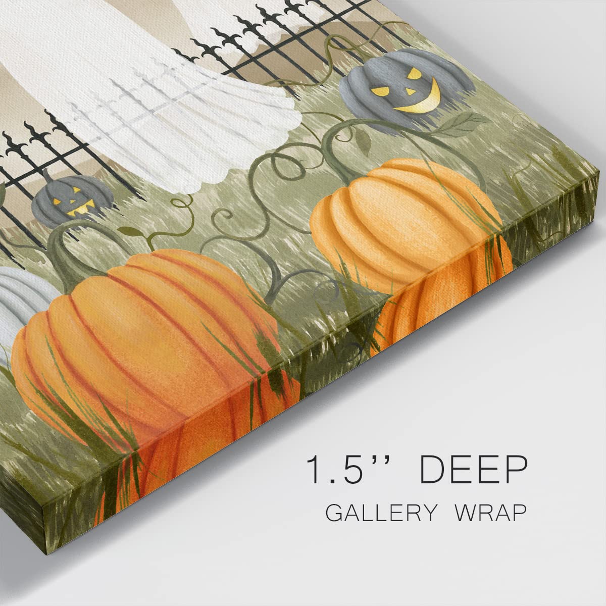 Renditions Gallery Modern Canvas Wall Art Pictures for Office Decorations Halloween Hunted Pumpkin Patch Premium Wall Hanging Wooden Artwork for Livingroom Kitchen Paintings - 24"X24" LT508