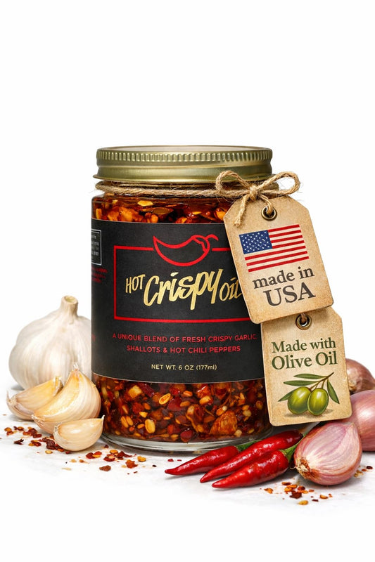 Hot Crispy Oil Original – All-Natural Blend with Fried Shallots, Garlic & Chili Peppers, 170g