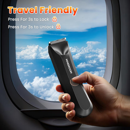 MAXGROOM Manscape Body Hair Trimmer for Men, Waterproof Pubic Hair Trimmer, Electric Razor Men with LED Light, 3mm & 6mm Guide Comb and Travel Pouch - Available at All In One Marketplace Canada