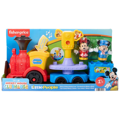 Fisher-Price Little People Toddler Toy Disney Jr Mickey & Minnie Musical Train with 2 Figures for Pretend Play Kids Ages 18+ Months Fisher-Price