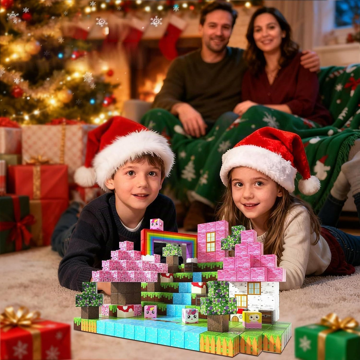 Annexfun Magnetic Blocks - 100PCS Magnetic Building Blocks Unicorn Magnets Cubes - Magnetic Toys for 3 Year Old Girl, Christmas Birthday Gifts for 3 4 5 6 7 8 9 10 Year Old Kids 🍁 All In One Marketplace Canada