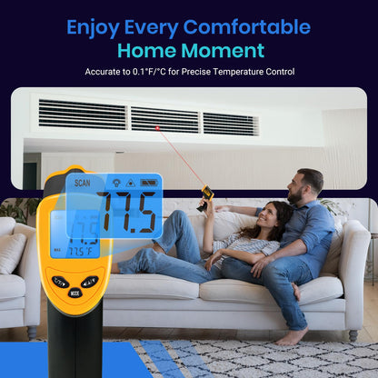 Etekcity Lasergrip 1080 Laser Thermometer Digital Infrared Thermometer Temperature Gun for Kitchen Cooking BBQ Grill and Bath Water, -58℉~1130℉ (-50℃～610℃), Yellow and Black
