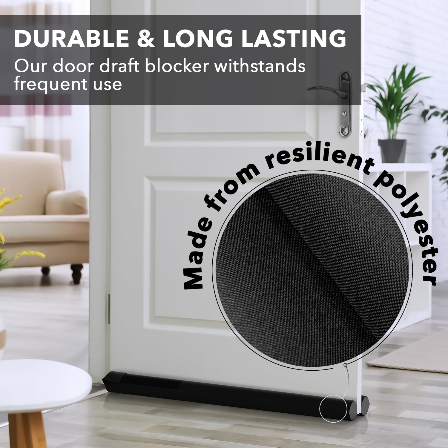 Everlasting Comfort 2 Sided Under Door Draft Stopper for Bottom of Doors - Quick Install, Keeps Heat In & Cold Air Out- Weather Stripping Door Seal Strip & Noise Blocker for Interior -Fits 76 - 91cm W
