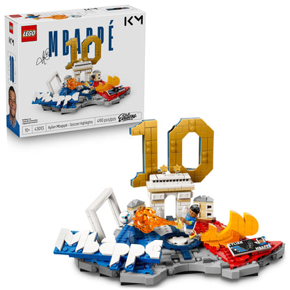 LEGO Editions Kylian Mbappé – Soccer Highlights - Building Set for Boys & Girls, Ages 10+ - Collectible Soccer Gift with Plaque - Kids Bedroom or Shelf Decor - 43013