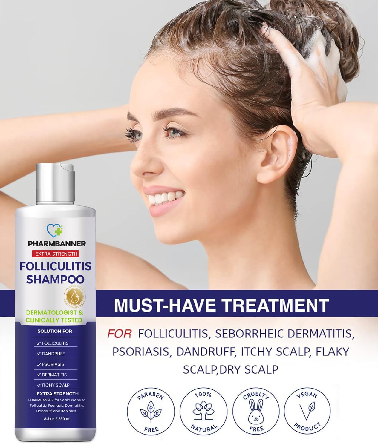 Folliculitis & Seborrheic Dermatitis Shampoo – Anti-Dandruff Scalp Care for Itchy, Flaky, Dry Scalp, Helps Relieve Irritation & Discomfort - Available at All In One Marketplace Canada