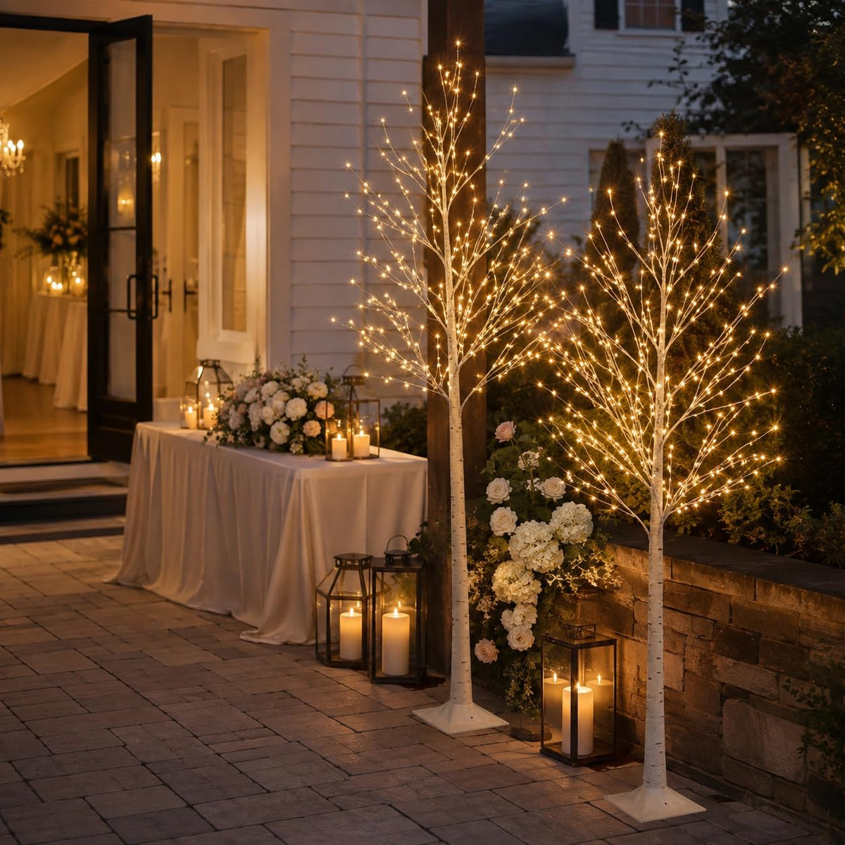 EAMBRITE Christmas Decor, 2 Pack Lighted Birch Tree Indoor Outdoor Decorations, 5FT 6FT Prelit Artificial Tree with Timer and Dimmer for Home Room Wedding Christmas Decorations 🍁 All In One Marketplace Canada