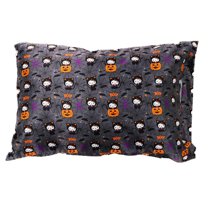 Taie d'oreiller réversible standard Sanrio Hello Kitty squelette Halloween, en satin soyeux pour cheveux et peau, 50x76 cm (produit sous licence officielle) par Franco Collectibles
