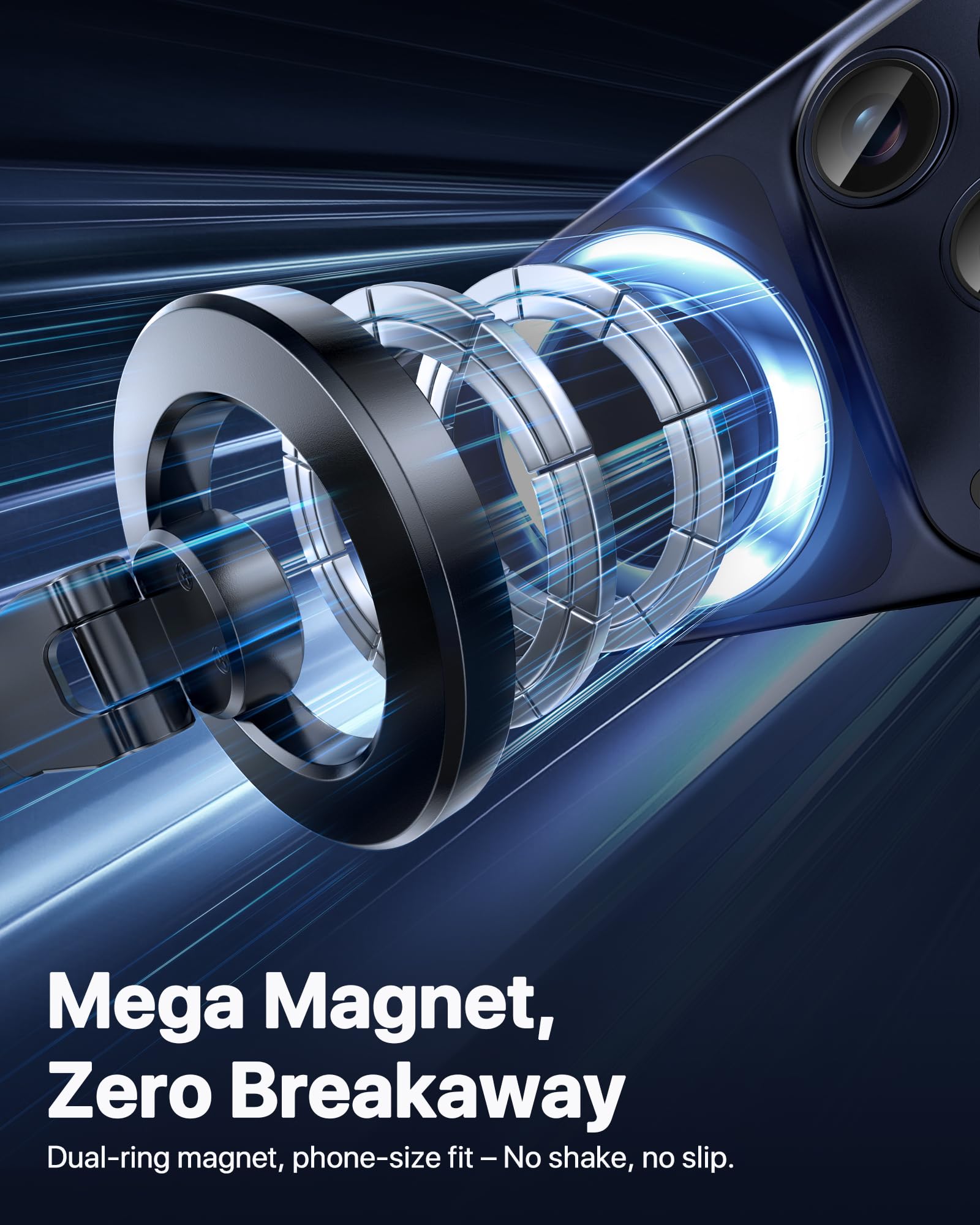 Miracase 2026 for MagSafe Car Mount: [Ultra-Strong Vacuum Suction + Handlebar] 360° Rotatable Handlebar Mount, Car Phone Holder for All Phone Models