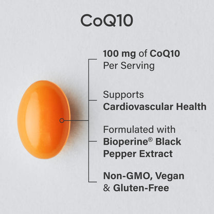 Sports Research® CoQ10 (100mg) Enhanced w/Coconut Oil & Bioperine (Black Pepper) for Better Absorption | Vegan Certified, Non-GMO Verified (120 Veggie Softgels) - Available at All In One Marketplace Canada