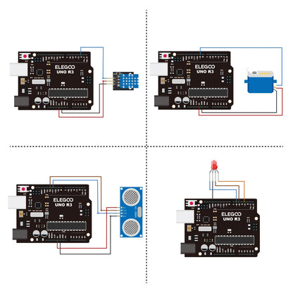 ELEGOO UNO R3 Super Starter Kit Compatible for Arduino- 60+ Components, 24-Lesson Tutorial, STEM Education Kit for Beginners Ages 10+ (Incl. Power Supply & 9V Battery) - Available at All In One Marketplace Canada