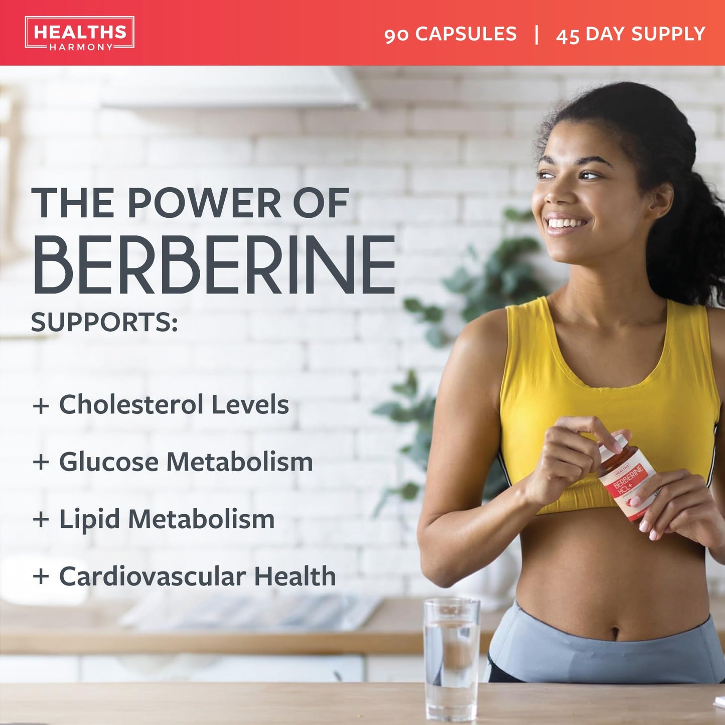 Berberine 1000mg | Healthy Cholesterol, Glucose & Lipid Metabolism & Cardiovascular Health Support | High Potency Berberine Supplement with Bitter Melon & Banaba Extract | Made in Canada | 90 Ct - Available at All In One Marketplace Canada