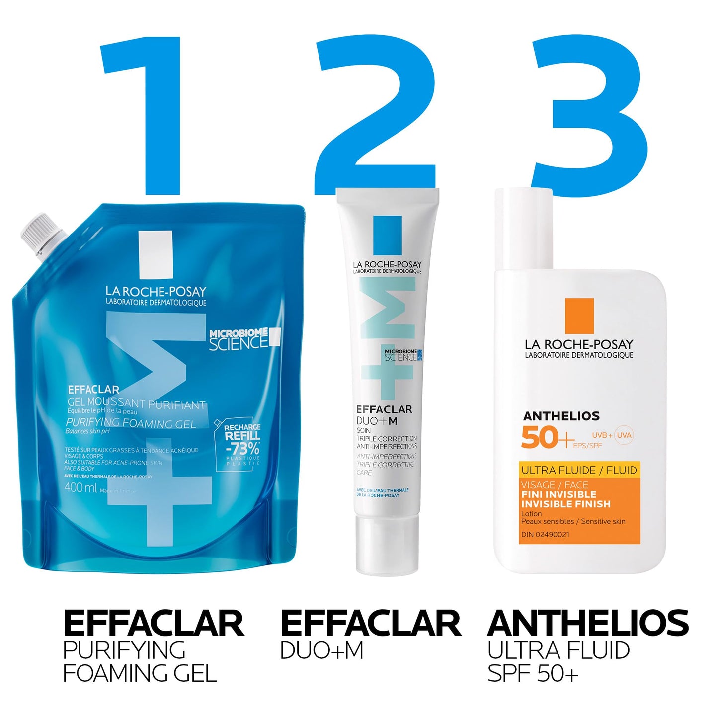 La Roche Posay Face Wash Gel Cleanser Refill, Effaclar Gentle Purifying Foaming Gel for Oily and Sensitive Acne-Prone Skin. Alcohol-free, Soap-Free, Paraben-free, Non-Comedogenic, 400mL