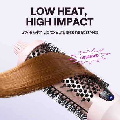 Wavytalk Thermal Brush, Blowout Boost 1.5 inch Curling Brush, Heated Round Brush for Blowout Look, Dual Voltage, Tourmaline Ceramic, Negative Ion Technology, 5 Temperature Settings - Available at All In One Marketplace Canada