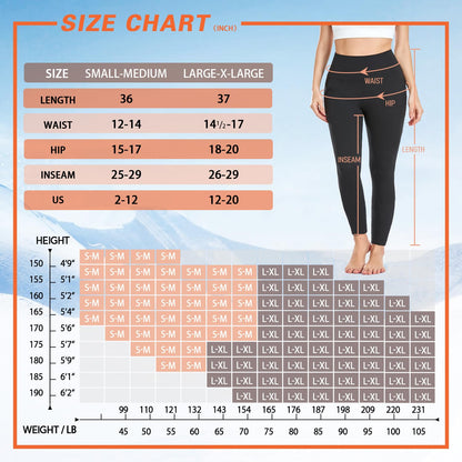 3 Pack Fleece Lined Leggings with Pockets High Waisted Warm Winter Yoga Pants Women Thermal Running Workout Leggings 🍁 All In One Marketplace Canada