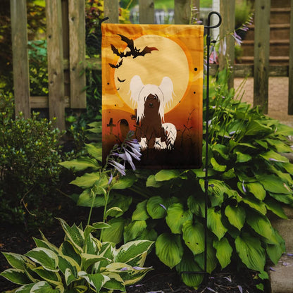 Caroline's Treasures BB4379GF Halloween Chinese Crested Cream Flag Garden Size, Small, Multicolor