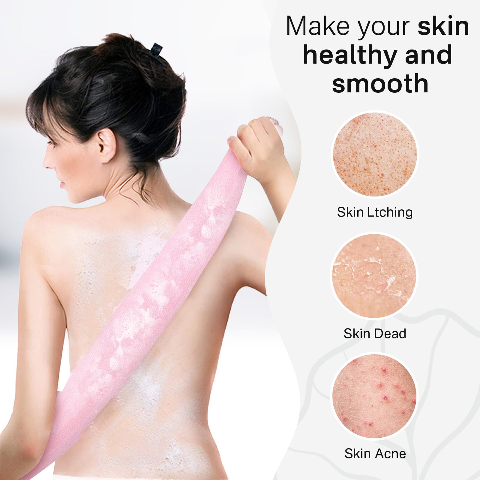 Yiclick Exfoliating Washcloth Towel, Exfoliating Body Scrubber, Back Scrubber Washer for Shower Bath, African Net Sponge Loofah Body Scrub Exfoliator, Exfoliating Cloth Brush Gloves (Blue+Yellow+Pink) - Available at All In One Marketplace Canada