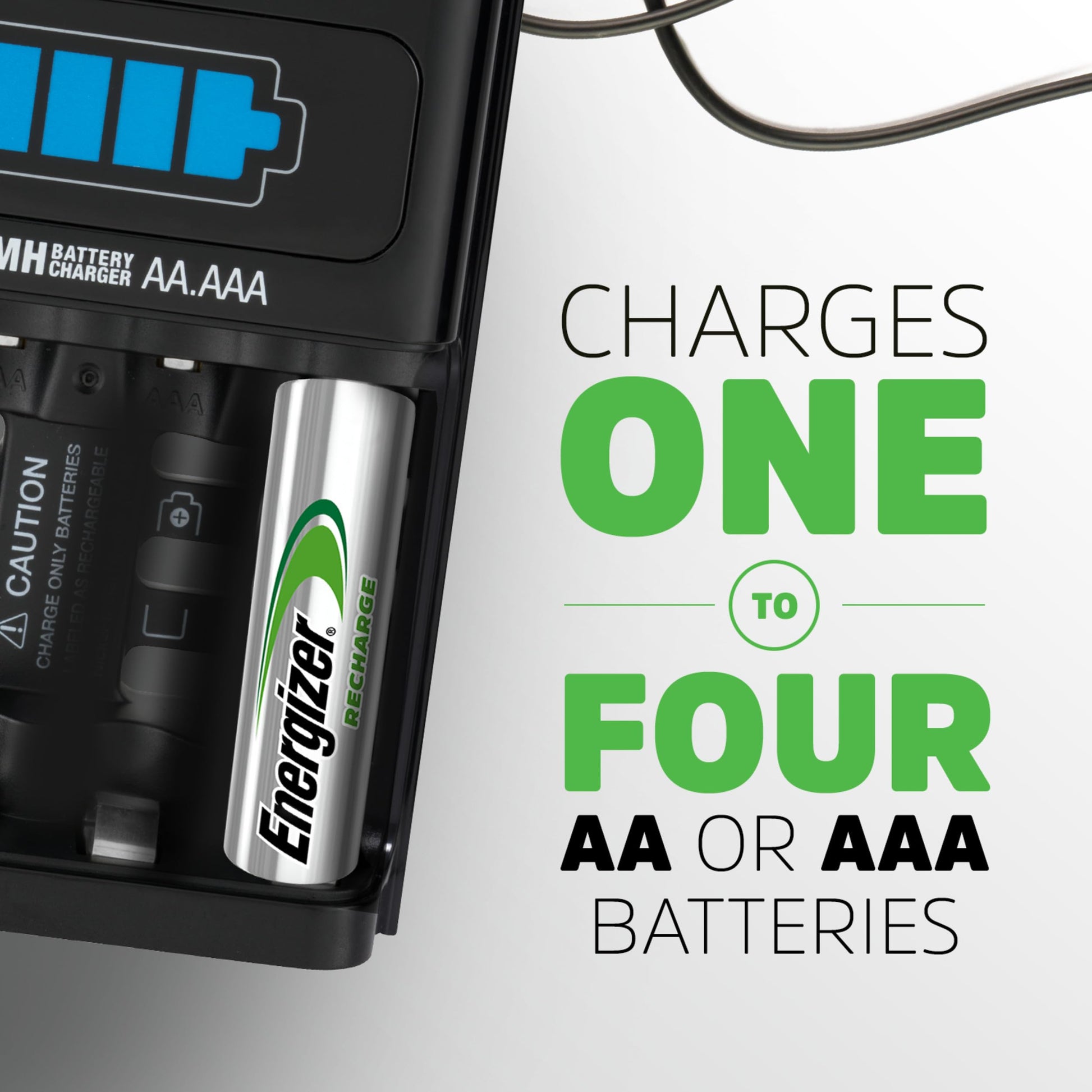 Energizer Universal Multi-Battery Charger for AA, AAA, C, D, and 9V NiMH Batteries