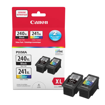 Canon Genuine Ink PG-240XL Black/CL-241XL Colour, High-Yield Value Pack (2 Cartridges), Canon Ink Cartridges for PIXMA MG4220, MG4120, MG3620 Printers – Canon Printer Ink for Crisp, Sharp Text