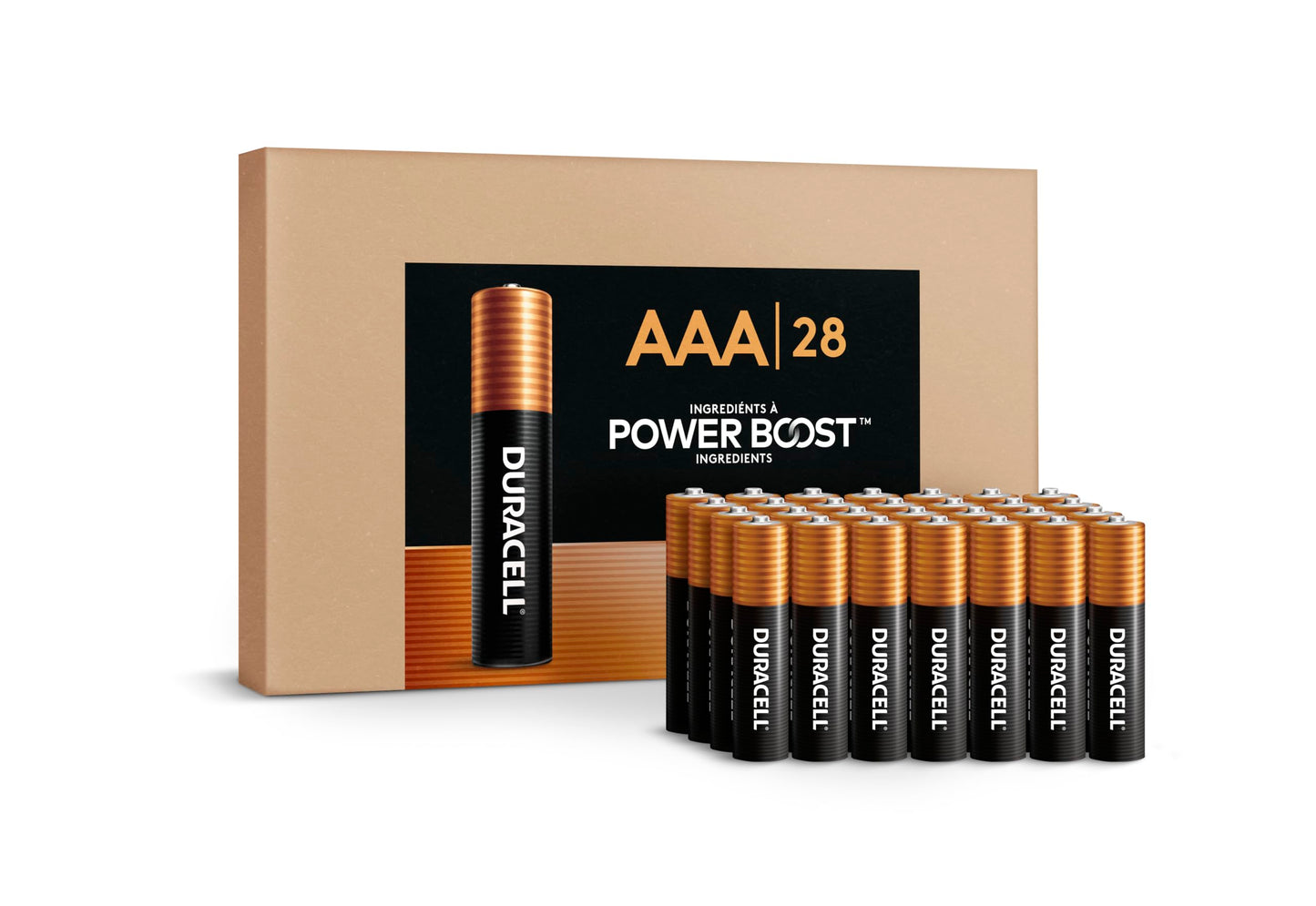 Duracell Coppertop AAA Alkaline Batteries with POWER BOOST Ingredients, 28 Count, Long-Lasting Alkaline in Re-closable Pack for Quick Access and Organized Storage