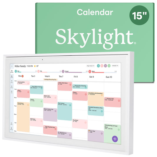 Skylight Calendar: 15-inch Wall Planner Digital Calendar & Chore Chart, Smart Touchscreen Interactive Display for Family Schedules – Wall Mount Included, Great for Organizing Your 2026 Calendar - Available at All In One Marketplace Canada