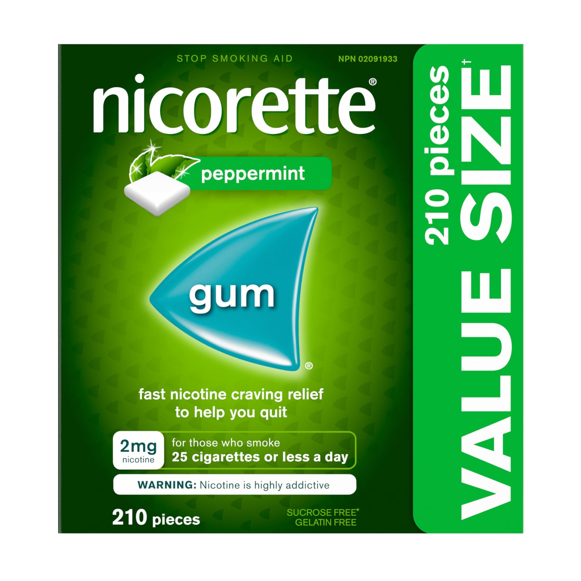 Nicorette Nicotine Gum, Quit Smoking and Smoking Cessation Aid, Ultra Fresh Mint, 2mg, 210 pieces Nicorette