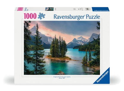 Ravensburger - Maligne Lake, Canada - 1000 Piece Jigsaw Puzzle - Featuring Stunning Mountains, Vivid Water, Evergreens & More - Frameable - Premium Quality - Puzzles for Adults