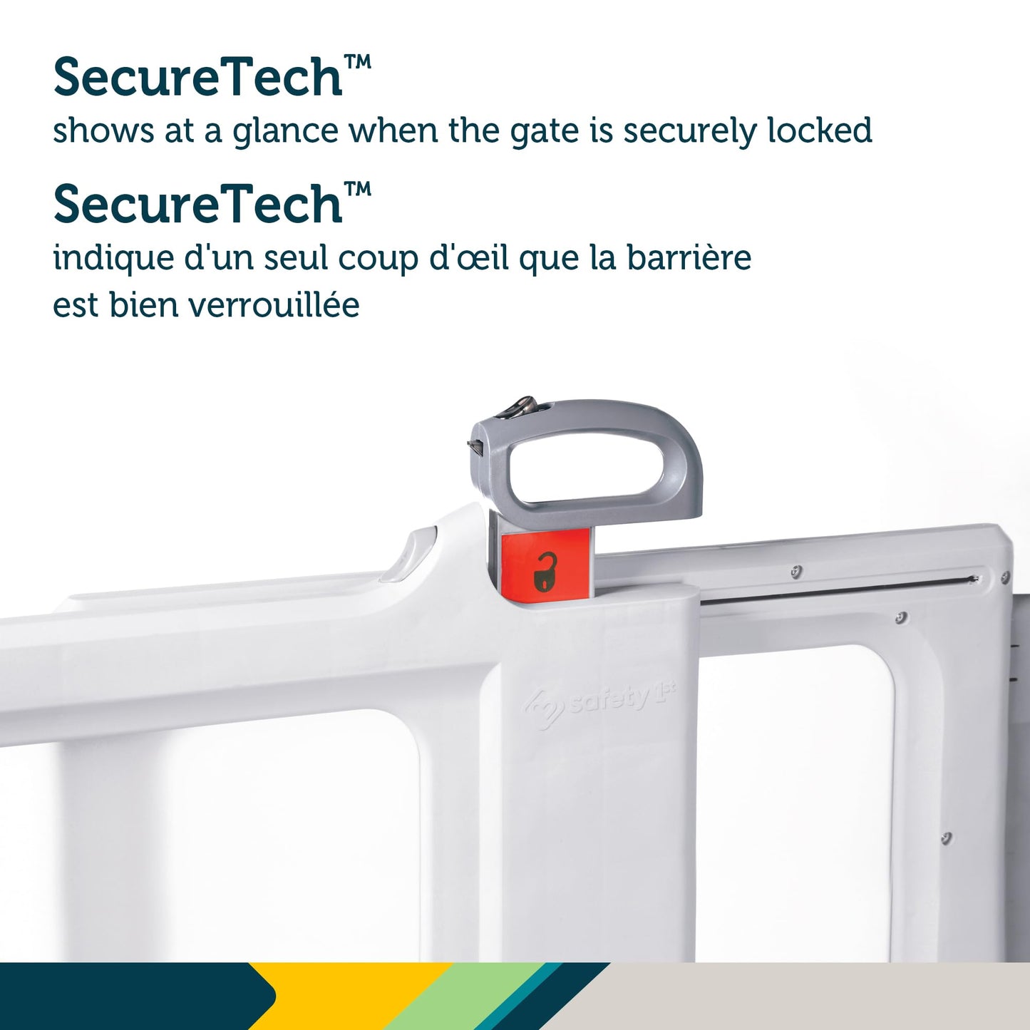 Safety 1st Perfect Fit Gate, Pressure or Hardware installed - Fits Spaces Between 28" and 42" Wide, 28" Tall. Pivoting Bumper For Uneven Openings, Solid Panel Design, Perfect for babies and Pets, White Safety 1st