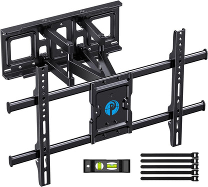 Pipishell Full Motion TV Wall Mount for 37-84" Flat Curved TVs, Wall Mount TV Bracket with Dual Articulating Arms Swivel Tilt Rotation, TV Mount up to 132lbs Max VESA 600x400 Fit 12"-16" Wood Stud