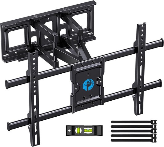 Pipishell Full Motion TV Wall Mount for 37-84" Flat Curved TVs, Wall Mount TV Bracket with Dual Articulating Arms Swivel Tilt Rotation, TV Mount up to 132lbs Max VESA 600x400 Fit 12"-16" Wood Stud